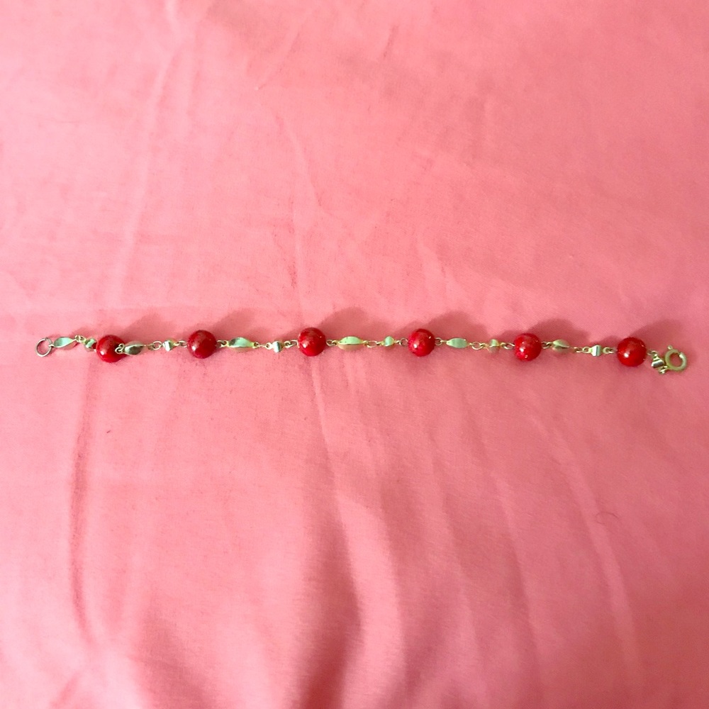 Jasper gemstone bracelet on gold filled setting